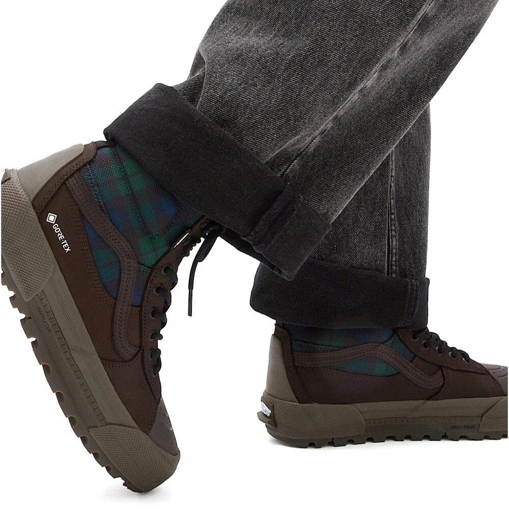 New w/Box Vans Sk8-Hi Gore-Tex MTE-3 Waterproof Plaid Green Women 8 (Men 6.5)